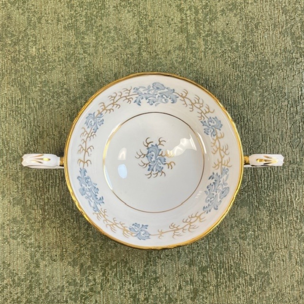 Tuscan Avondale Fine Bone China Cream Bowl Blue Floral Gold Trim F170 England